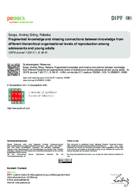 (PDF) Fragmented knowledge and missing connections between knowledge ...
