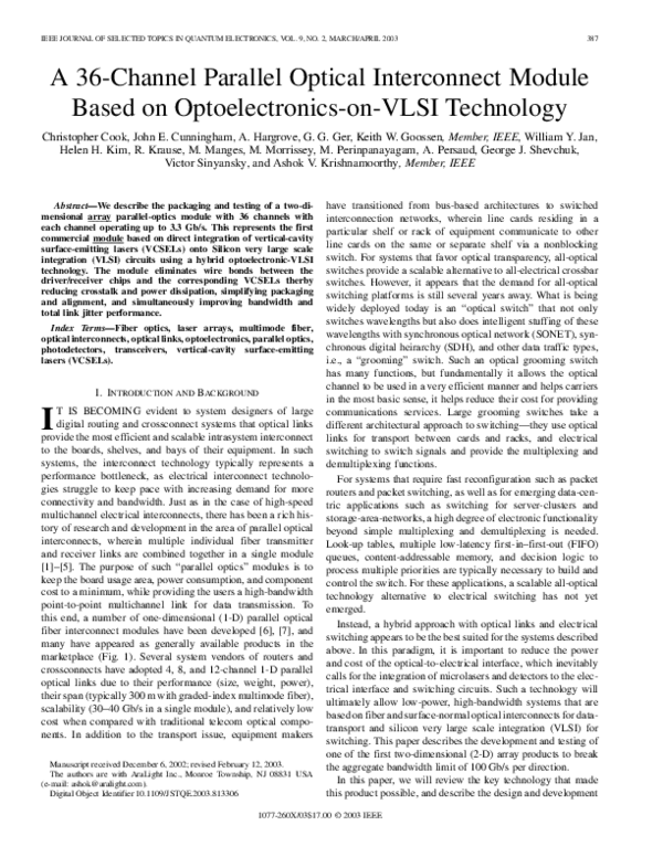 (PDF) A 36-channel parallel optical interconnect module based on ...