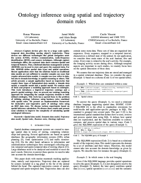 (PDF) Ontology inference using spatial and trajectory domain rules