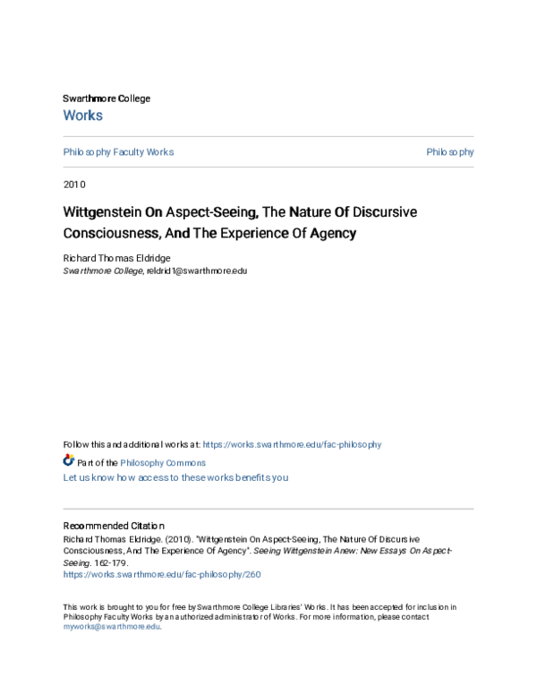(PDF) Wittgenstein on Aspect-Seeing, the Nature of Discursive ...
