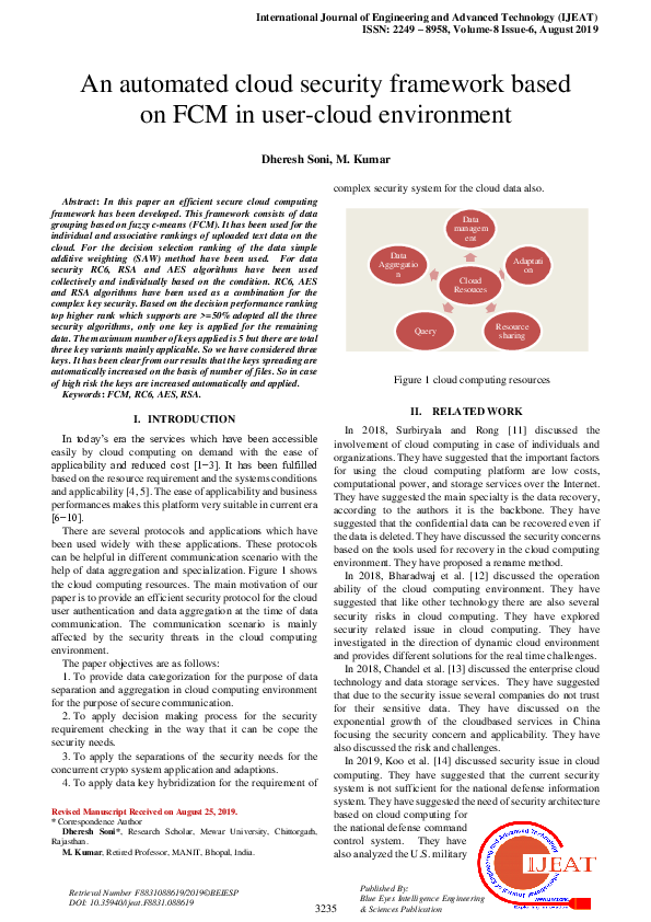 (PDF) An automated cloud security framework based on FCM in user-cloud ...