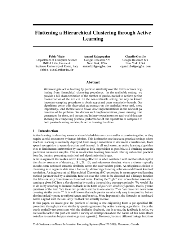 (PDF) Active Learning for Hierarchical Clustering