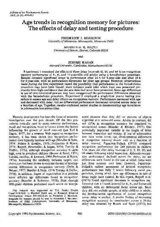 (PDF) Age trends in recognition memory for pictures: The effects of ...