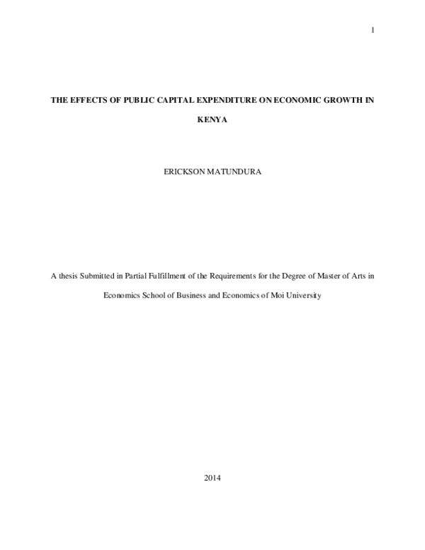 (PDF) The effects of public capital expenditure on economic growth in Kenya