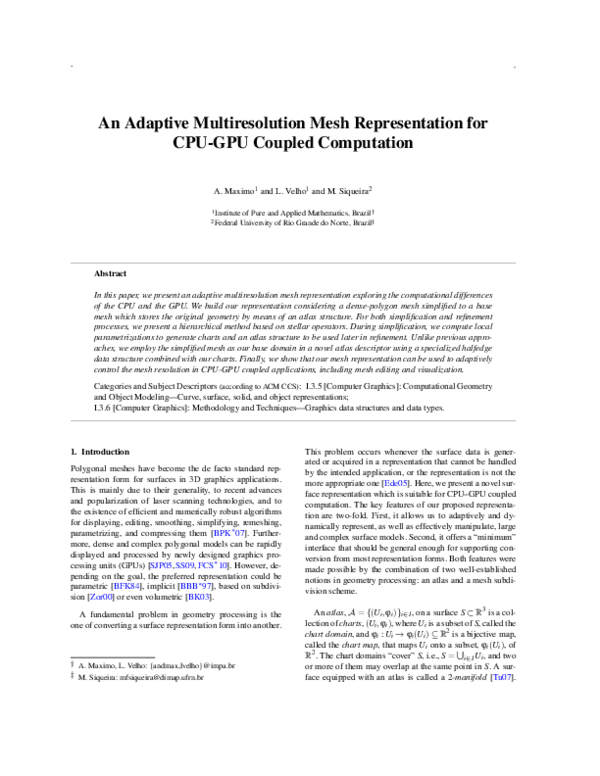 (PDF) An Adaptive Multiresolution Mesh Representation for CPU-GPU ...