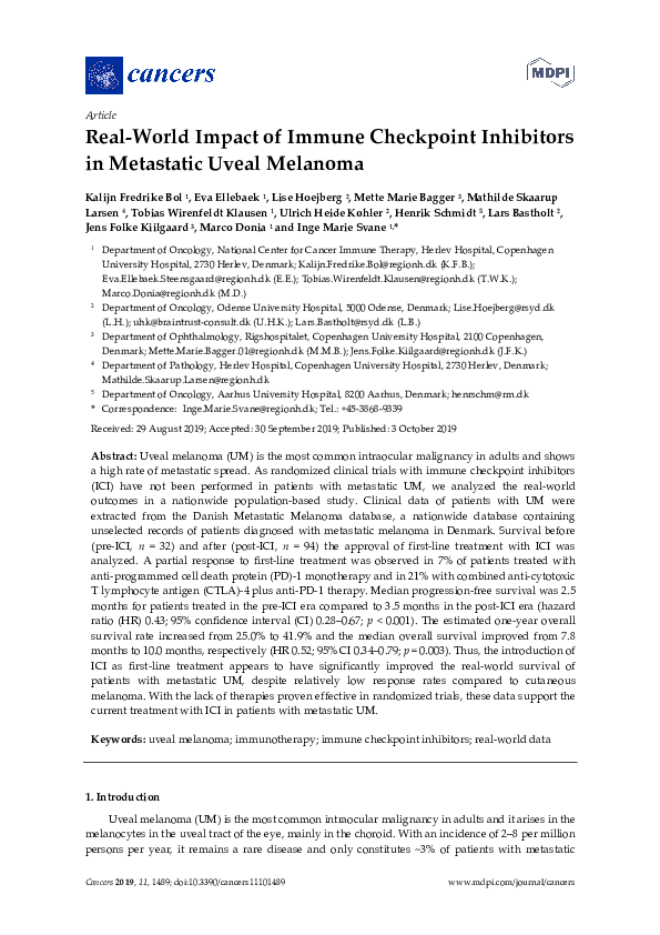 (PDF) Real-World Impact of Immune Checkpoint Inhibitors in Metastatic ...
