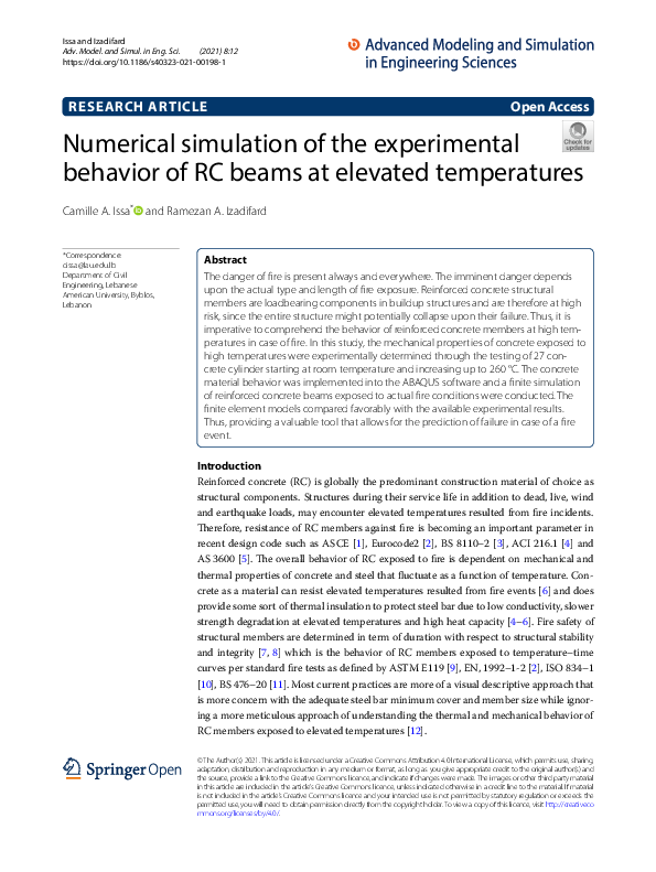 (PDF) Numerical simulation of the experimental behavior of RC beams at ...