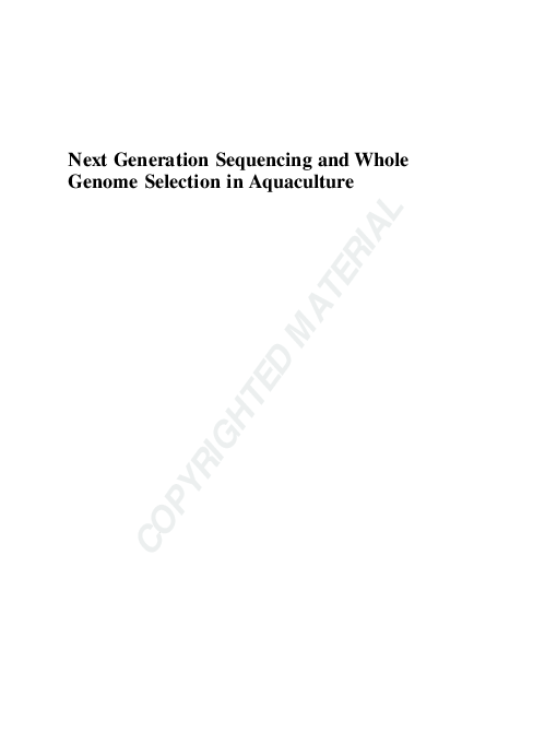 (PDF) Next Generation Sequencing and Whole Genome Selection in Aquaculture