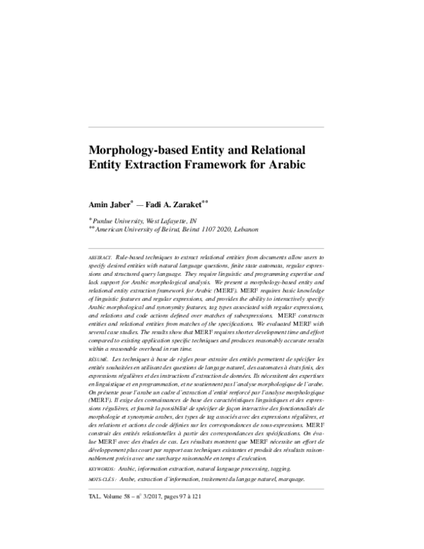 (PDF) MERF: Morphology-based Entity and Relational Entity Extraction ...