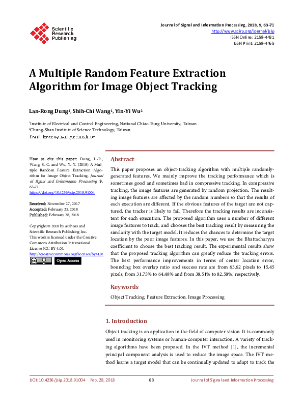(PDF) A Multiple Random Feature Extraction Algorithm for Image Object ...