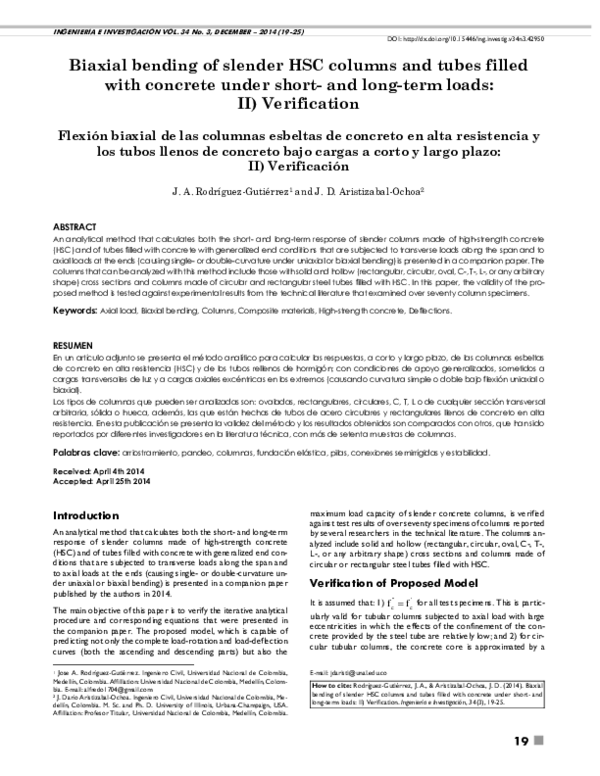 (PDF) Biaxial bending of slender HSC columns and tubes filled with ...