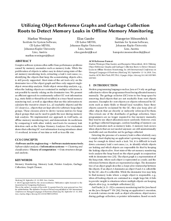 (PDF) Utilizing object reference graphs and garbage collection roots to ...