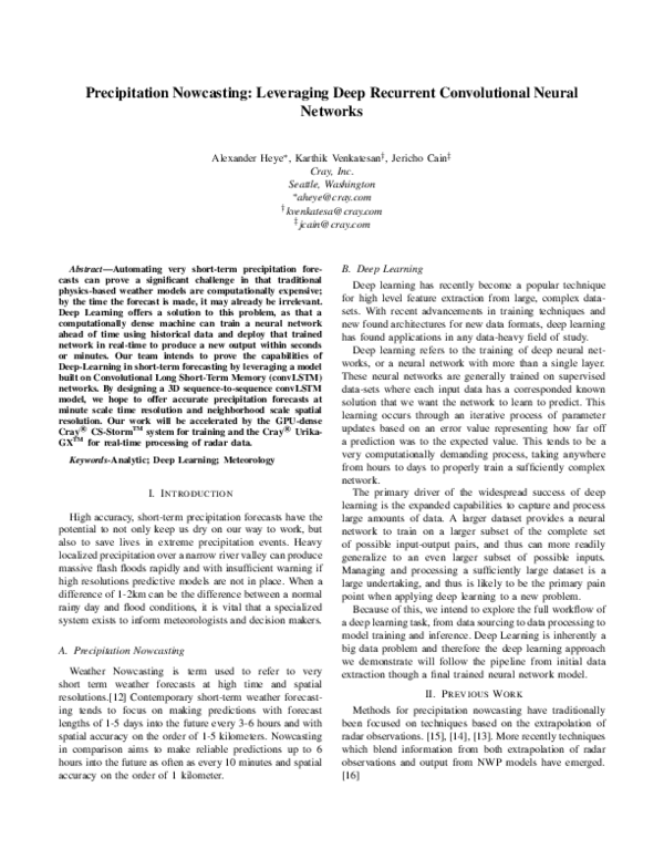 (PDF) Precipitation Nowcasting : Leveraging Deep Recurrent ...