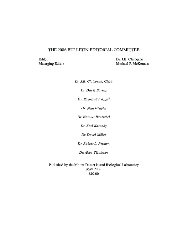 (PDF) The Mount Desert Island Biological Laboratory Shahrzad Movafagh