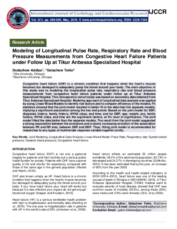 Pdf Modeling Of Longitudinal Pulse Rate Respiratory Rate And Blood Pressure Measurements From Pdf Modeling Of Longitudinal Pulse Rate Respiratory Rate And Blood Pressure Measurements From