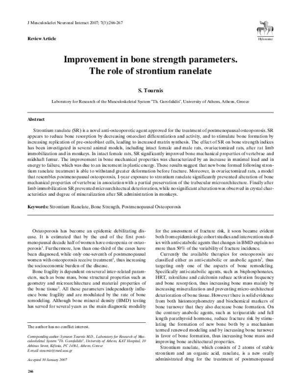 (PDF) Improvement in bone strength parameters. The role of strontium ...