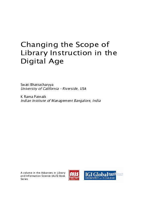 (PDF) Changing the Scope of Library Instruction in the Digital Age
