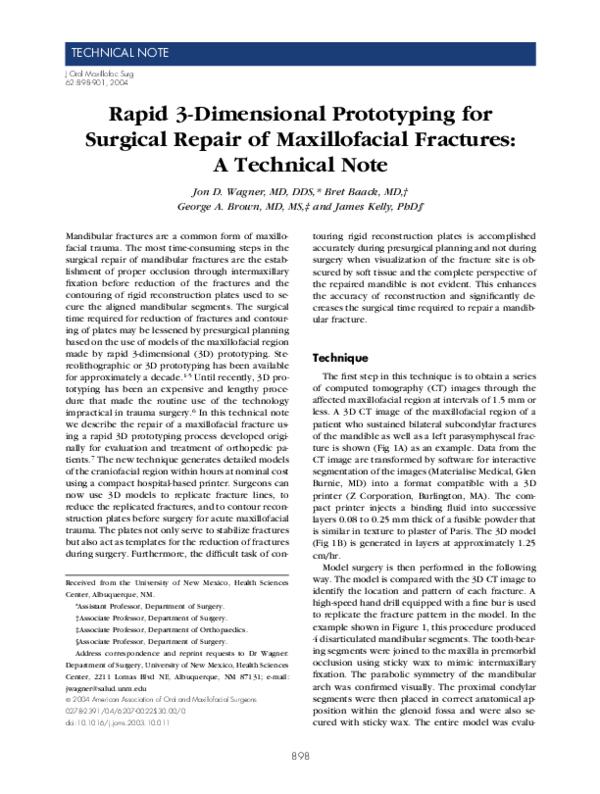 (PDF) Rapid 3-dimensional prototyping for surgical repair of ...
