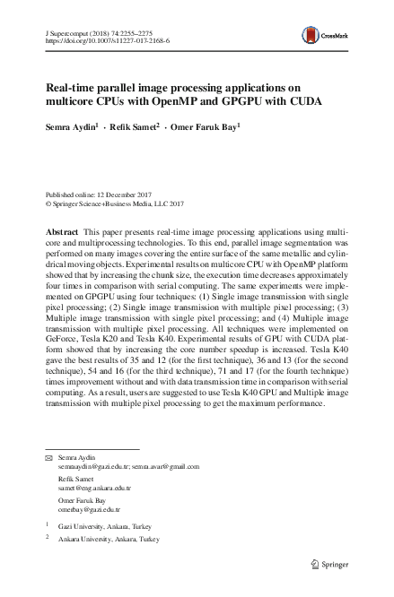 (PDF) Real-time parallel image processing applications on multicore ...