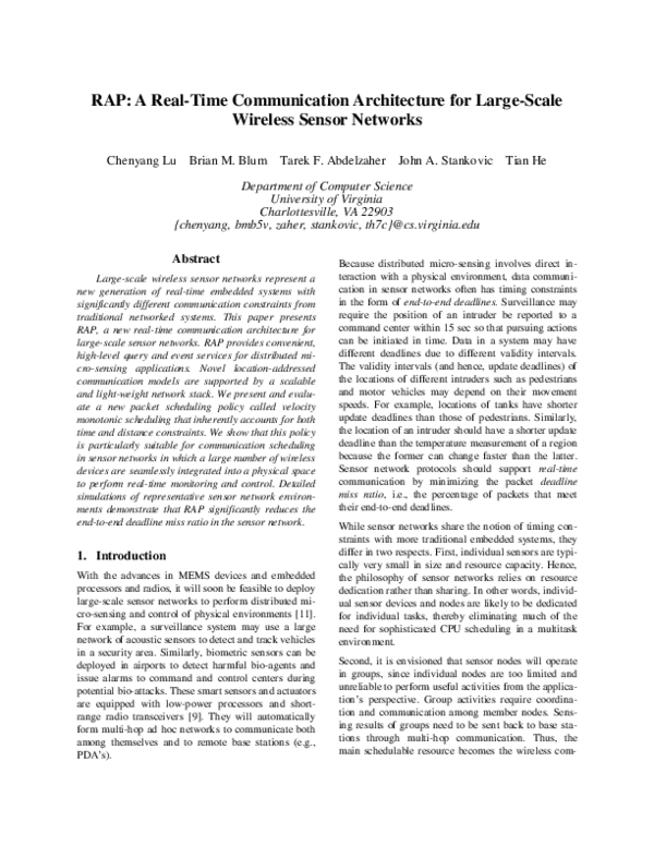 (PDF) Rap: A real-time communication architecture for large-scale ...