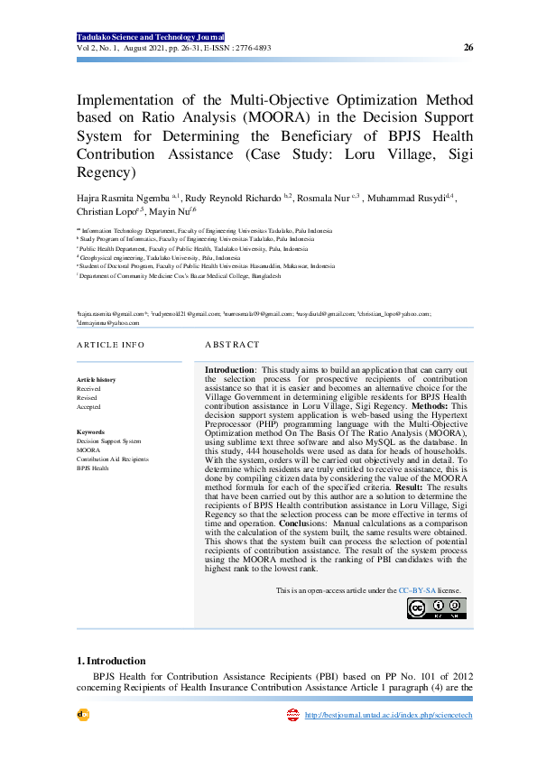 (PDF) Implementasi Metode Multi Objective Optimization On The Basis Of ...