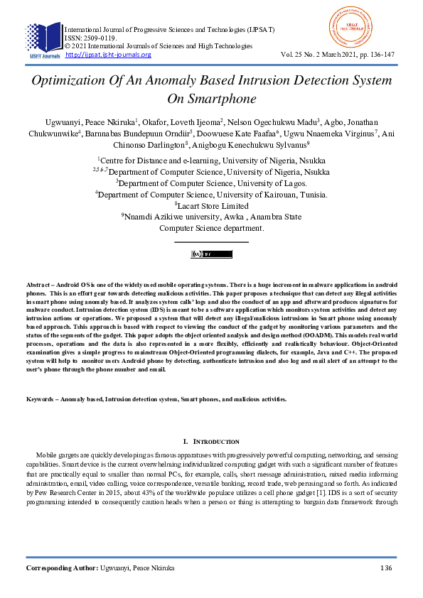 (PDF) Optimization Of An Anomaly Based Intrusion Detection System On ...