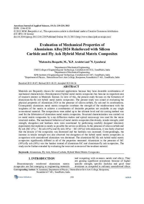 (PDF) Evaluation of Mechanical Properties of Aluminium Alloy 2024 ...