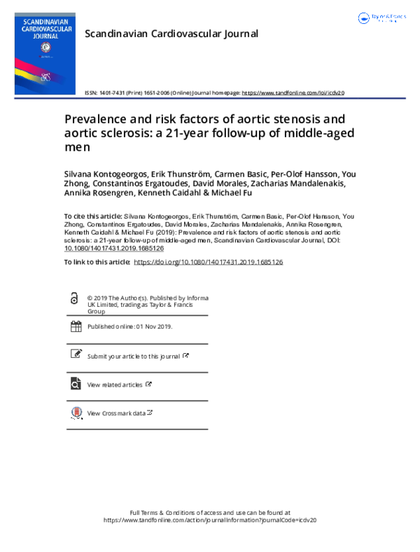 (PDF) Prevalence and risk factors of aortic stenosis and aortic ...