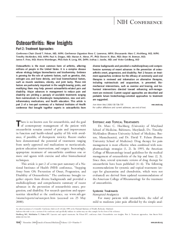 (PDF) Osteoarthritis: new insights. Part 2: treatment approaches