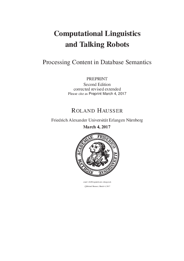 PDF Computational Linguistics and Talking Robots Processing  