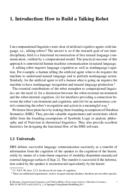 (PDF) Introduction: How to Build a Talking Robot