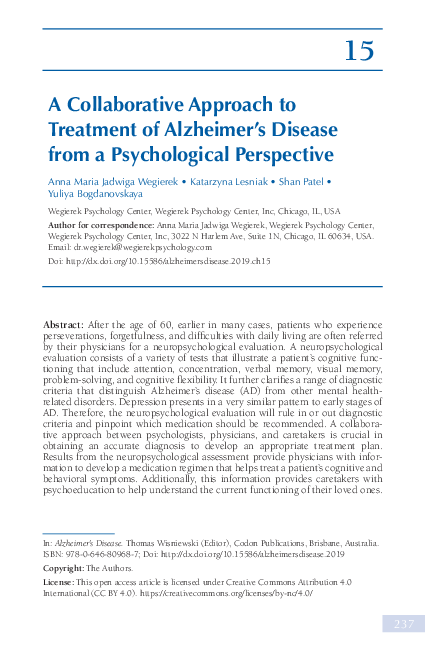 (PDF) A Collaborative Approach to Treatment of Alzheimer’s Disease from ...