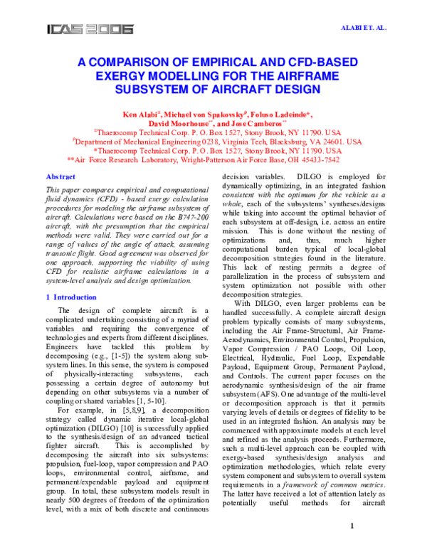 (PDF) A Comparison of Empirical and CFD-Based Exergy Modelling for the ...
