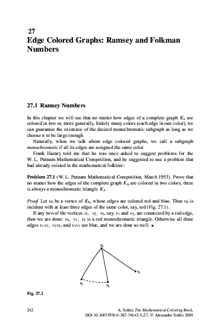 (PDF) Edge Colored Graphs: Ramsey and Folkman Numbers | Alexander ...