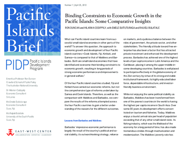(PDF) Binding constraints to economic growth in the Pacific Islands ...