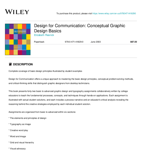 (PDF) Design for Communication Conceptual Graphic Design Basics Elizabeth Resnick Academia.edu