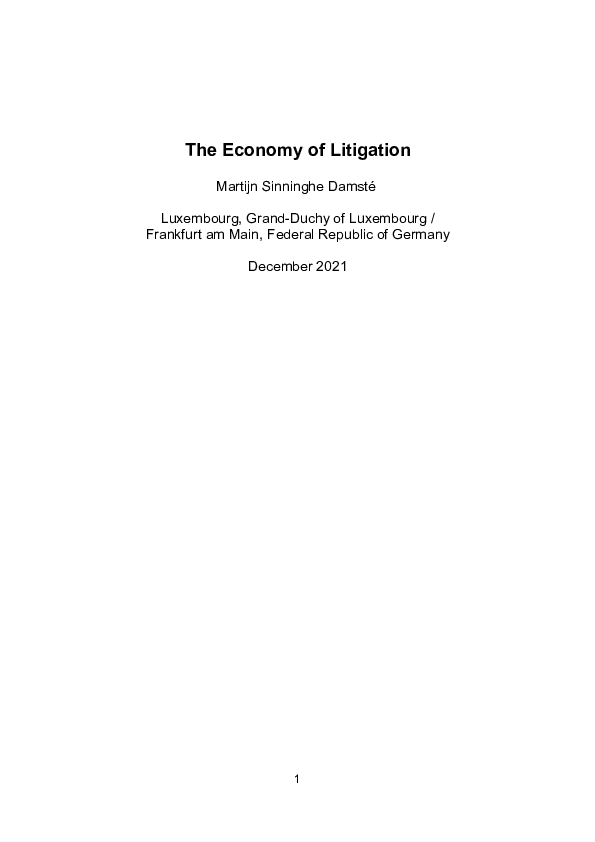 (PDF) The Economy of Litigation