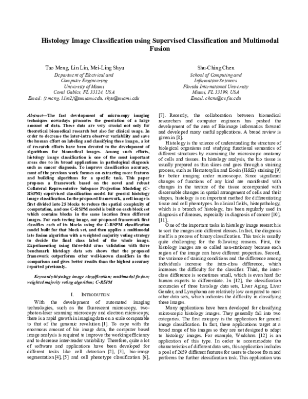 (PDF) Histology image classification using supervised classification ...