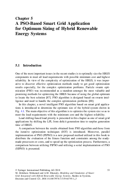 (PDF) A PSO-Based Smart Grid Application for Optimum Sizing of Hybrid ...