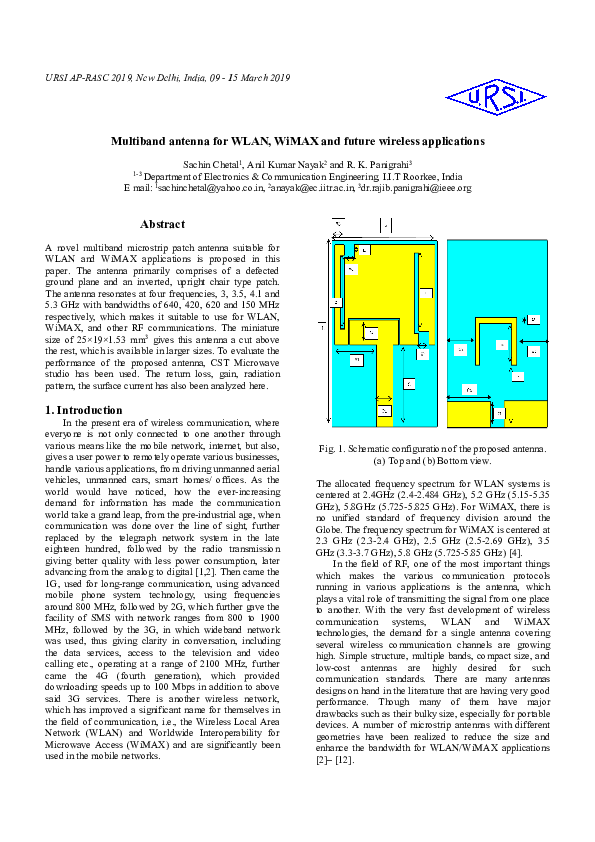 (PDF) Multiband antenna for WLAN, WiMAX and future wireless applications