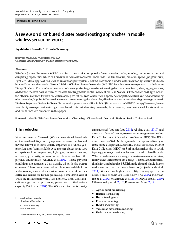 (PDF) A review on distributed cluster based routing approaches in ...