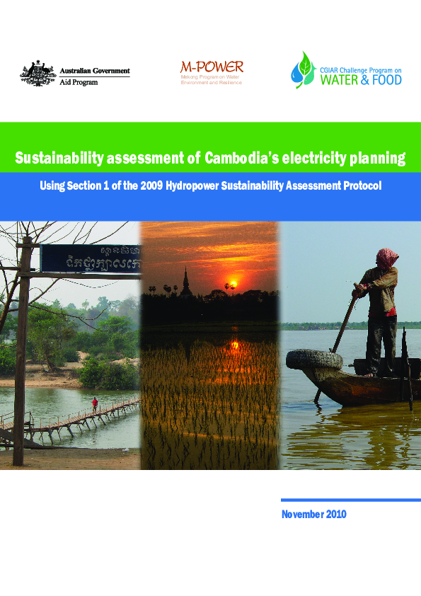 (PDF) Sustainability assessment of Cambodia's electricity planning ...