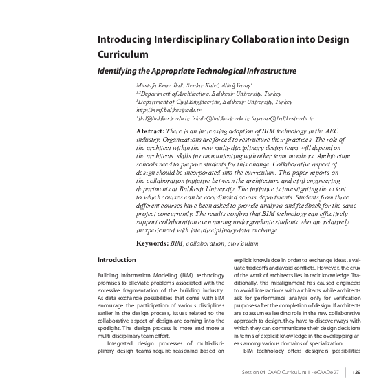 (PDF) Introducing Interdisciplinary Collaboration into Design ...