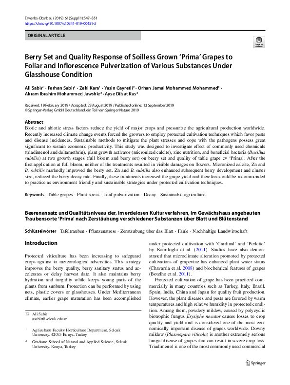 (PDF) Berry Set and Quality Response of Soilless Grown ‘Prima’ Grapes ...