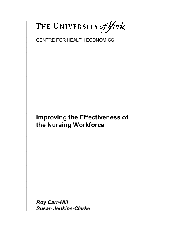(PDF) Improving the effectiveness of the nursing workforce