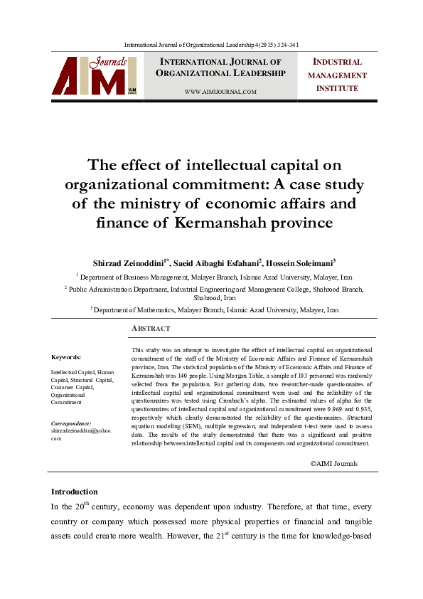 (PDF) The Effect of Intellectual Capital on Organizational Competitive ...