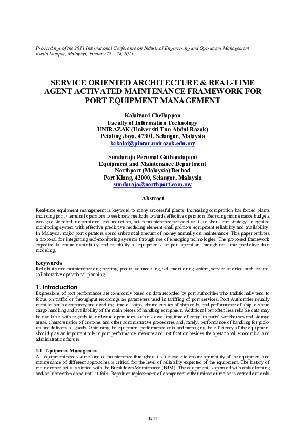 (PDF) Service Oriented Architecture & Real-Time Agent Activated ...