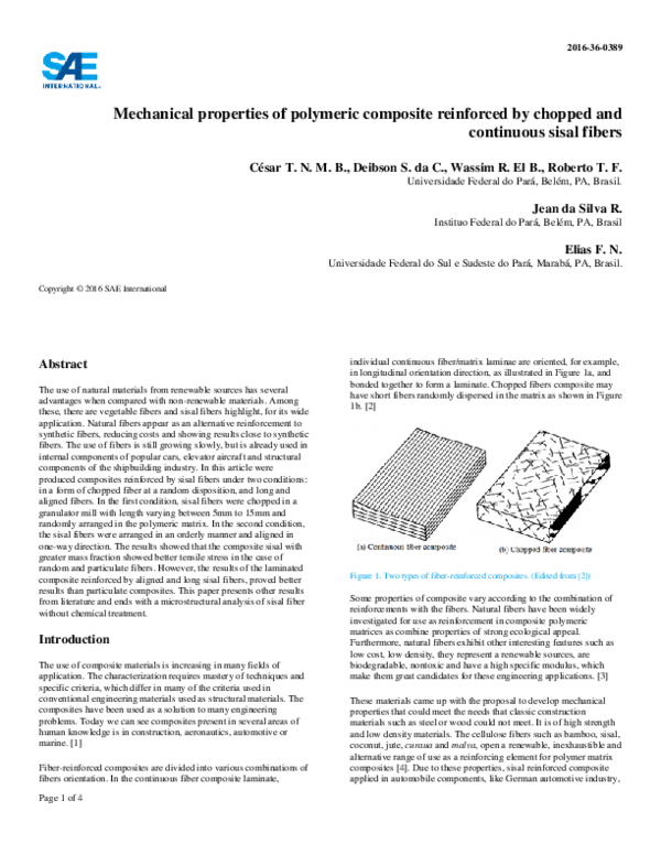 (PDF) Mechanical Properties of Polymeric Composite Reinforced by ...