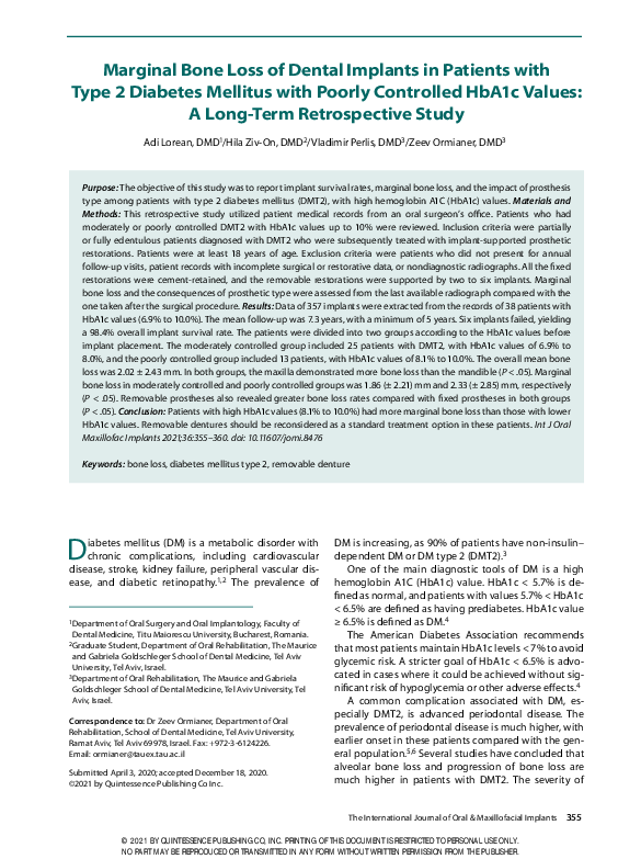 (PDF) Marginal Bone Loss of Dental Implants in Patients with Type 2 ...