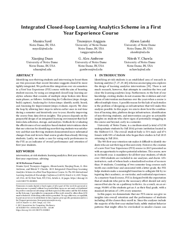 (PDF) Integrated Closed-loop Learning Analytics Scheme in a First Year ...